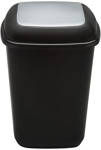 Контейнер для мусора PLAFOR Quatro Bin 45 л черный, серебряный