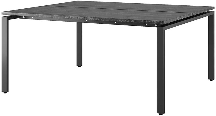 Стол офисный КОБОР P/2-160/120 black/glazed