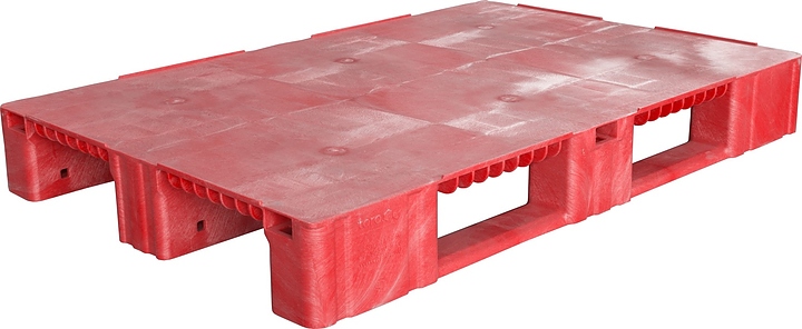 Паллет универсальный ТАРА.РУ TR 1208-1 1200х800х150 мм (сплошной на 3 полозьях) красный