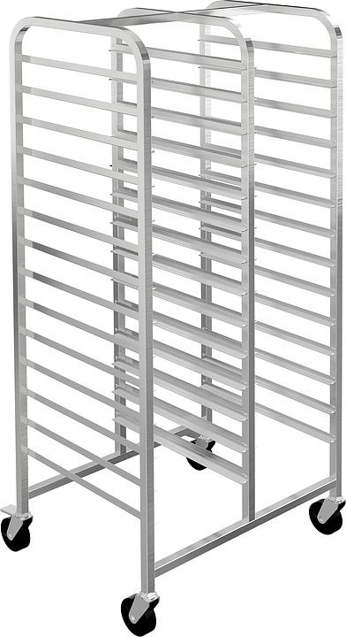 Тележка-шпилька для гастроемкостей Restoinox ТШCГР-14х2 GN 1/1 на радиусной трубе