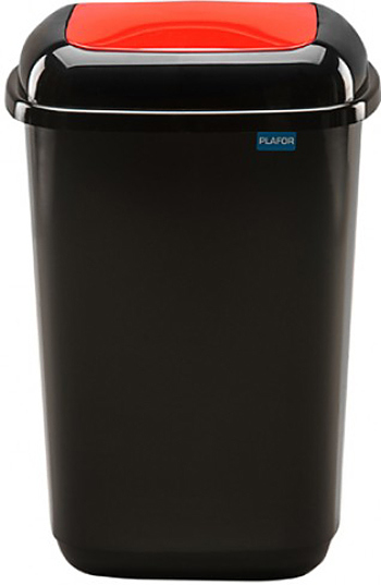 Контейнер для мусора PLAFOR Quatro Bin 28 л черный, красный