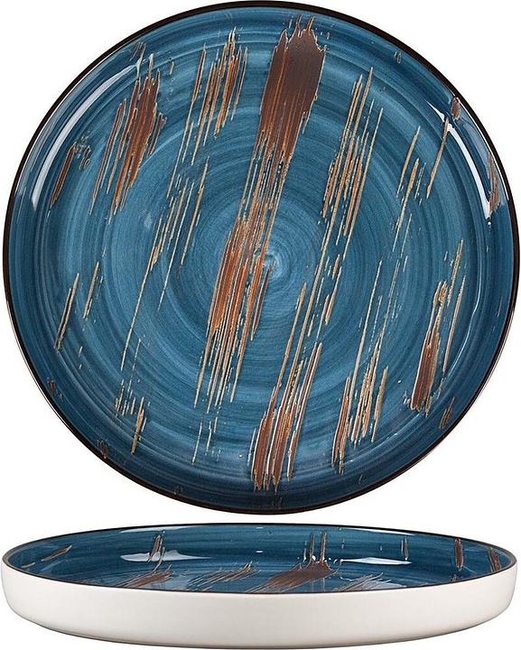 Тарелка с бортом P.L. Proff Cuisine Texture Dark Blue 70001271 280х280х31 мм