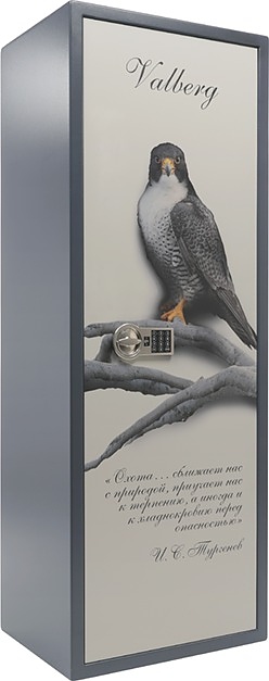 Сейф Valberg САПСАН-4 EL Print, 329/49 л, графит с принтом на двери