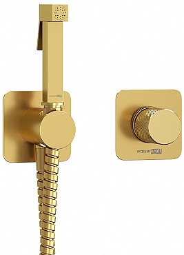Встраиваемый комплект для биде со шлангом Wasserkraft Schunter 8200 A8251.285.237.213 золото матовое