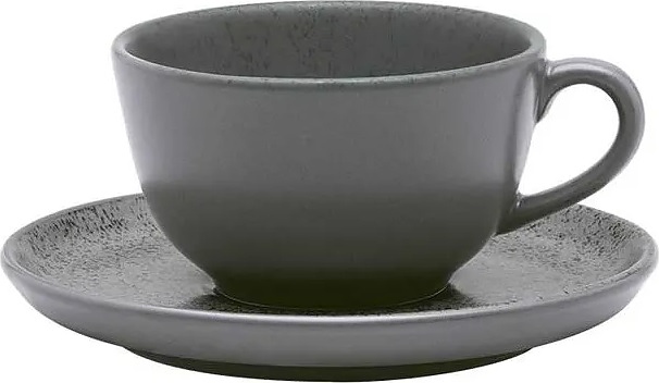 Чайная пара Oxford FLAT Shape GRAY 136444 AO04-1C06 (чашка 200мл и блюдце 14см)