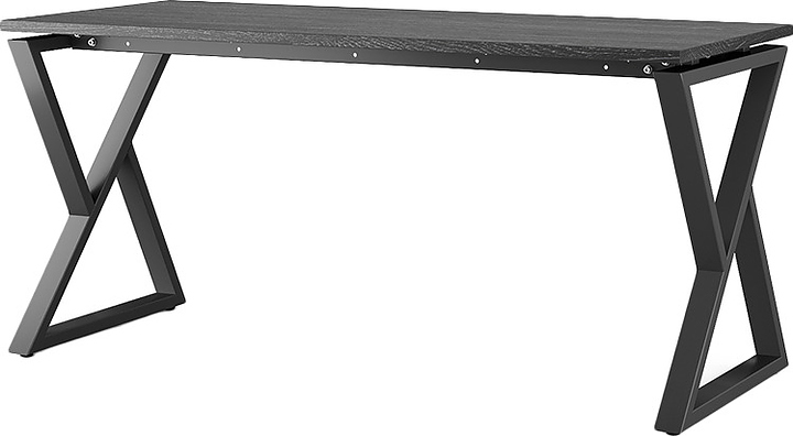 Стол офисный КОБОР W-160/60 black/glazed