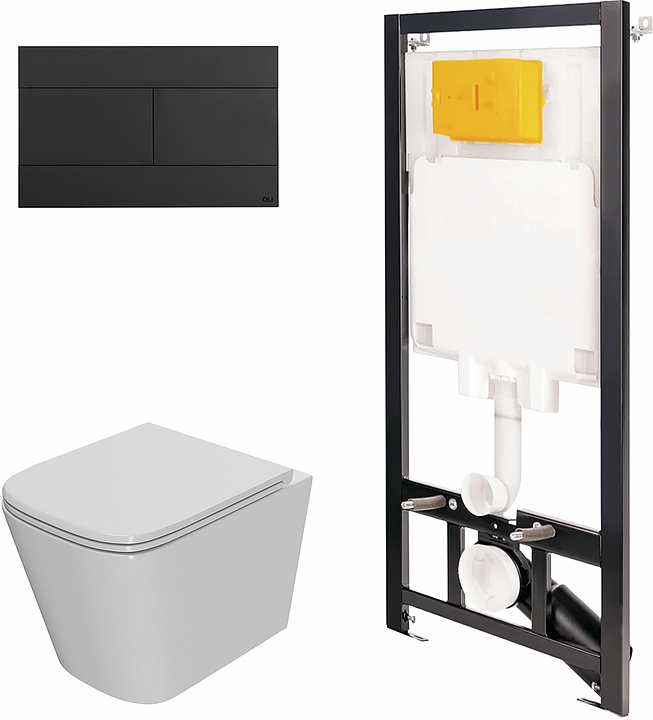 Унитаз подвесной с инсталляцией и панелью смыва OLI 80 ECO 886914SLO3+PN41081