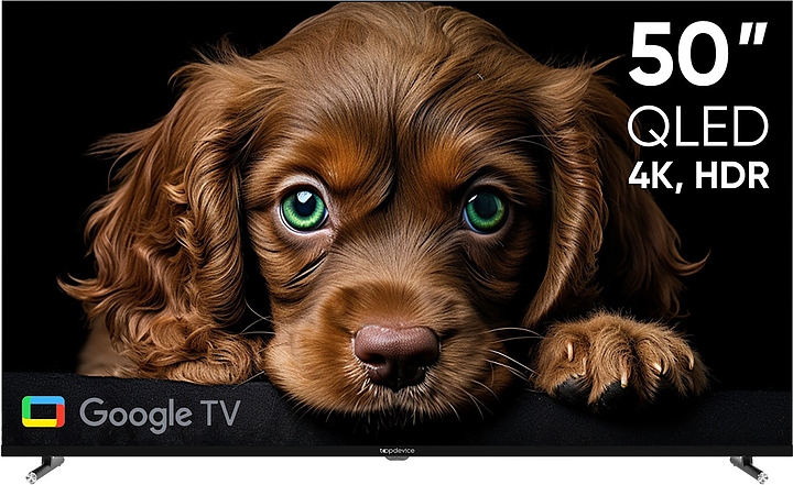 Телевизор Topdevice 50" QLED CQ09 4K UHD, Smart TV Google TV (TDTV50CQ09U_BK) черный