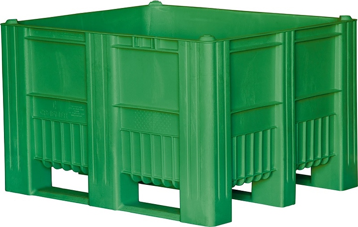 Контейнер ТАРА.РУ С-Box 1210 S (740) 1200х1000х740 мм (сплошной на полозьях) зеленый