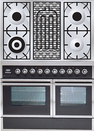 Газовая плита с духовым шкафом ILVE QDC-100BW-MP