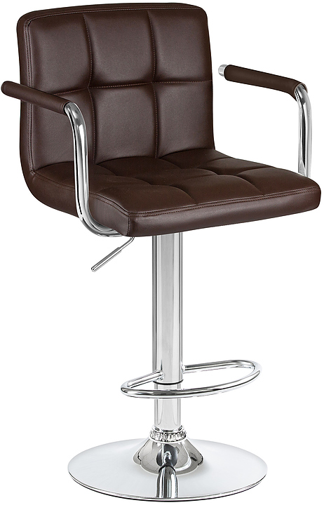 Стул барный DOBRIN 5011-LM-N KRUGER ARM (коричневый, хром) 2 шт.