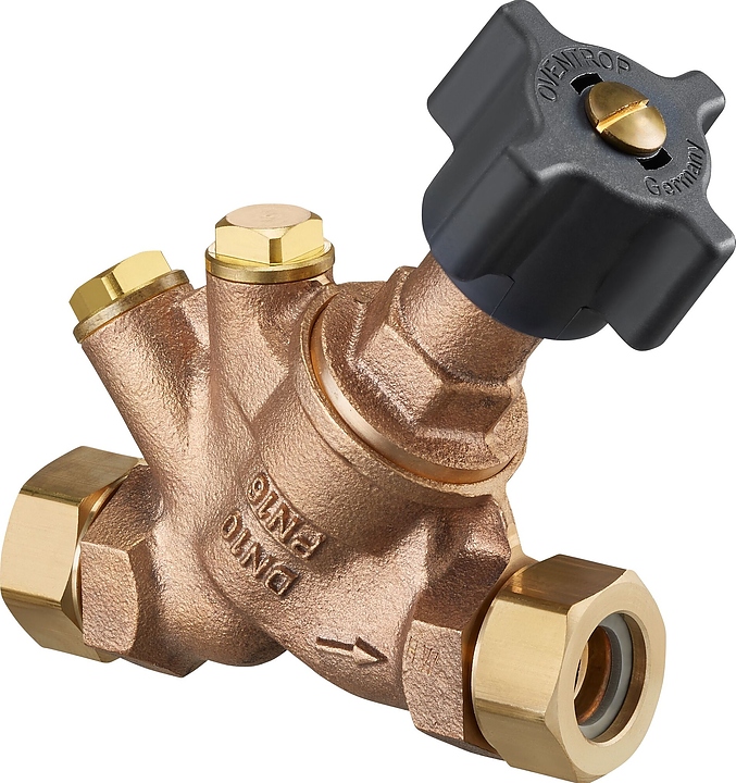 Вентиль запорный Oventrop Hydrocontrol ATR 1067612, ДУ 40, PN 25, G 1 3/4" (НГ) - G 1 3/4" (НГ), бронза