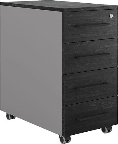 Тумба мобильная КОБОР TМ4-40/50 aluminum/wood