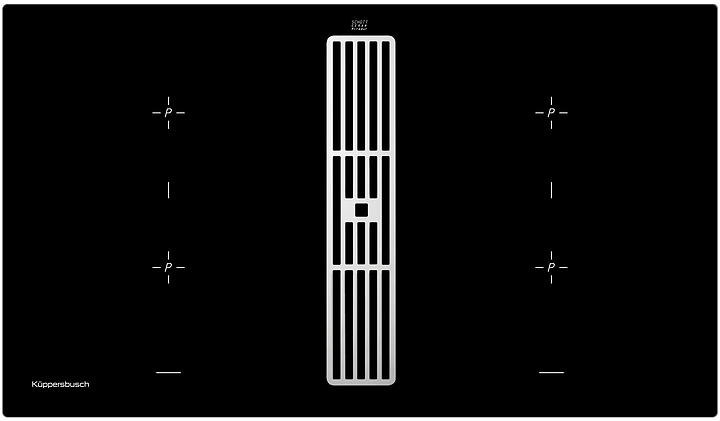 Индукционная варочная панель с вытяжкой Kuppersbusch KMI 9850.0 SR Silver Chrome