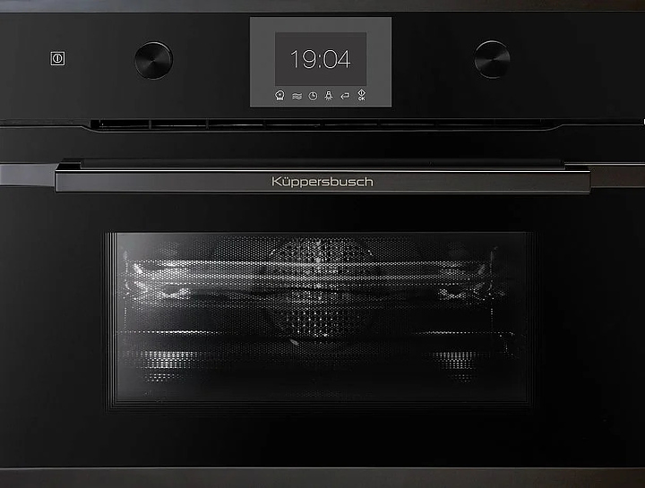 Духовой шкаф с микроволнами Kuppersbusch CBM 6350.0 S6 Black Steel 3400 Вт 43 л 595х559х455 мм черный