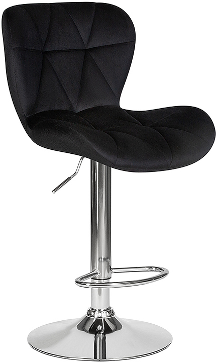 Стул барный DOBRIN 5022-LM-N BARNY (черный велюр, хром) 2 шт.