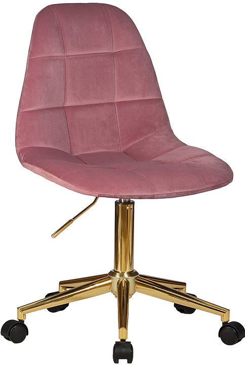Кресло офисное для персонала DOBRIN 9800-LM-N MONTY GOLD (розовый велюр) 2 шт.