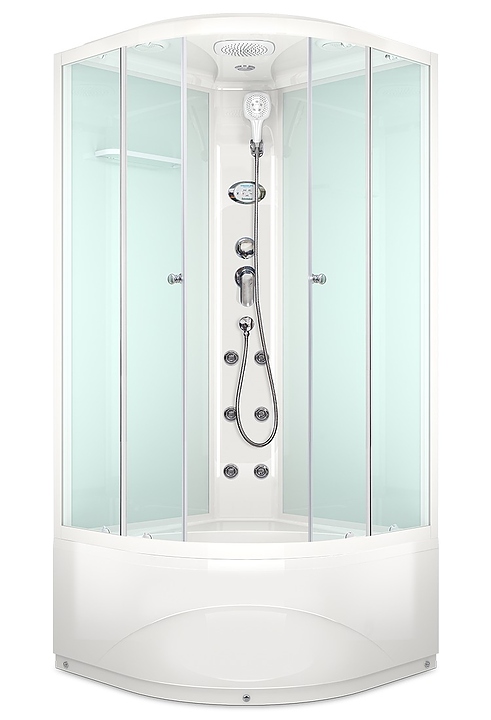 Душевая кабина с гидромассажем и блоком управления Domani-Spa Delight 110 high DS01D110HWCl10 100х100 см