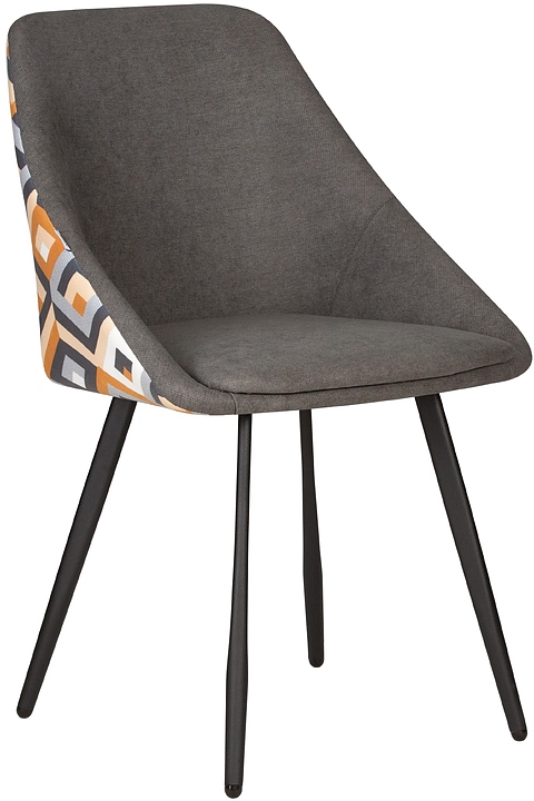 Стул обеденный DOBRIN 13-06 DOBRIN MARKUS (Candy Graphite+Escada Ochre, черный муар)