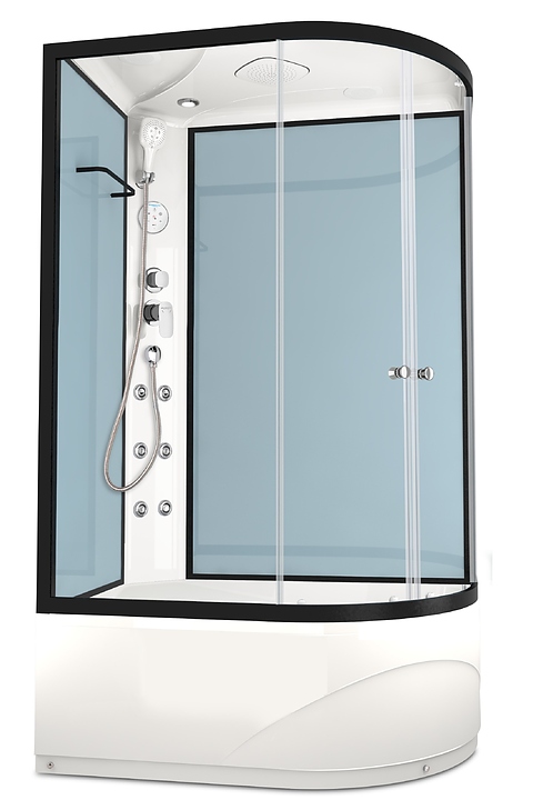 Душевая кабина с гидромассажем и блоком управления Domani-Spa Delight 128 high R DS01D128RHDbCl10 120х80 см