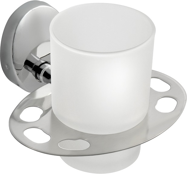 Подстаканник Puff Solinne 16121 Modern одинарный (нерж. сталь / стекло матовое) хром / сатин