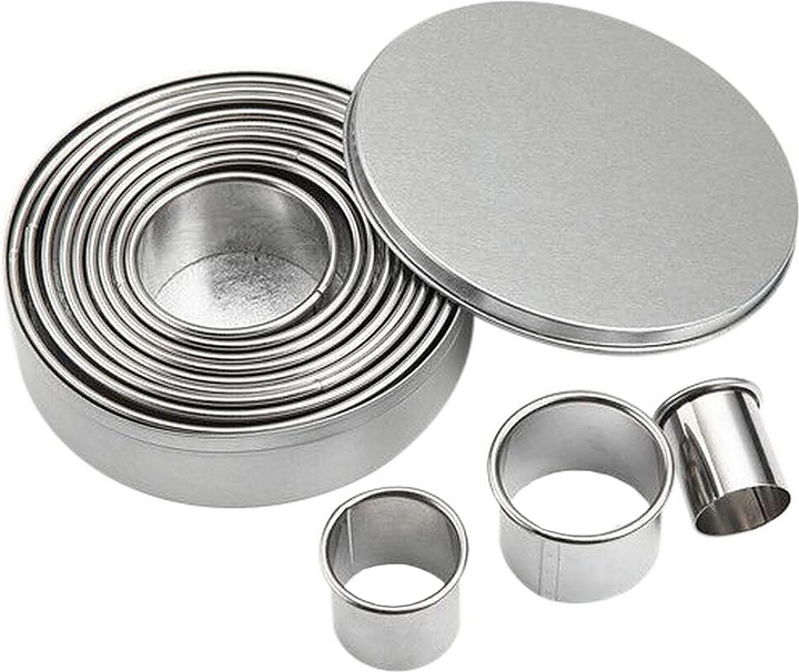 Набор кондитерских форм P.L. Proff Cuisine SMRS-01 (HONRI)"Кольцо" 12шт. (алюминий)