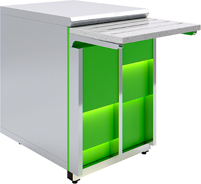 Прилавок нейтральный Luxstahl ПН-600 Premium Neon