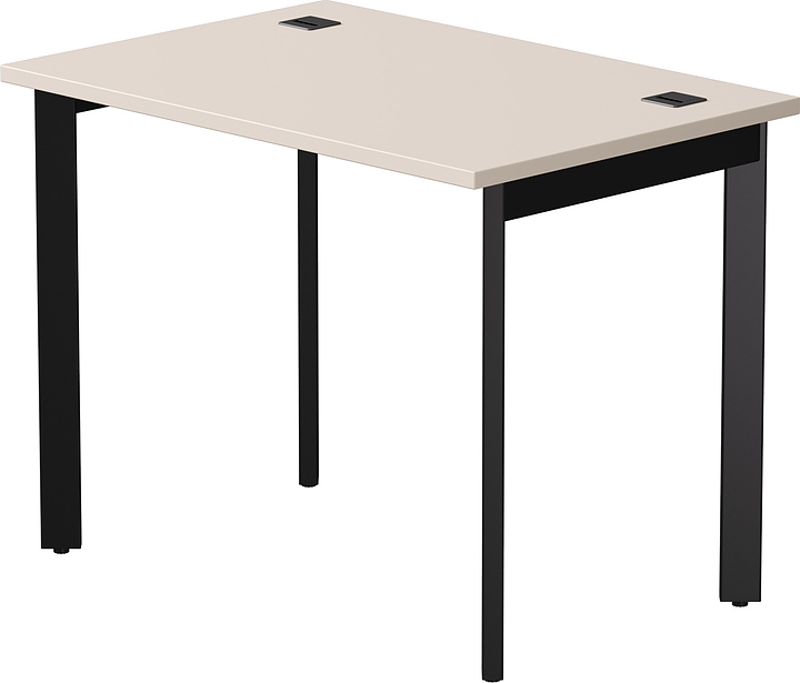 Стол офисный Everprof EVO 980х670х755 мм (ЛДСП / металл) опоры 45гр, кашемир / черный