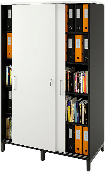 Локер ZAMM 5 полок МК 600 120х60х190 см фасад белый, корпус черный