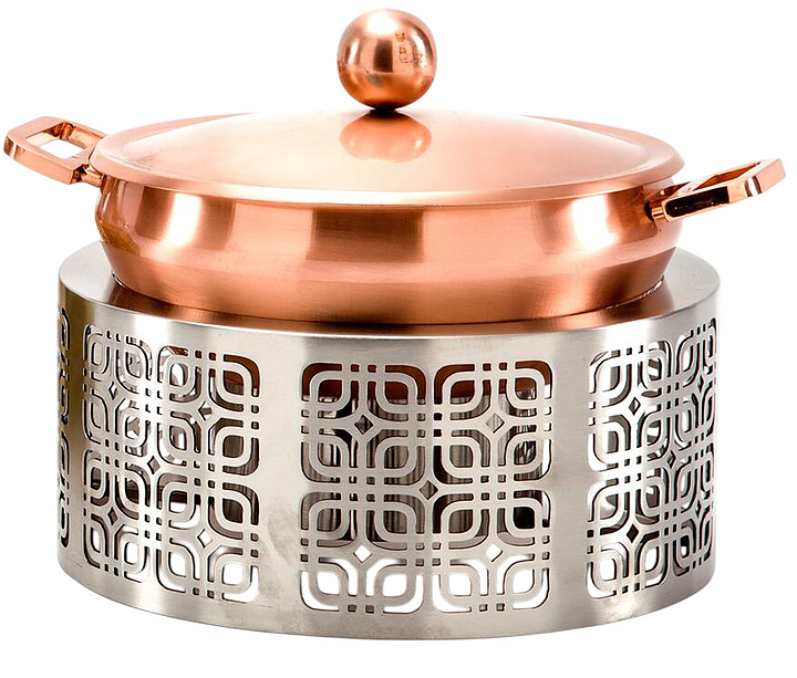 Подставка фуршетная P.L. Proff Cuisine Hotelware ANC 7283 SS d 40 см h 35 см + кастрюля медь