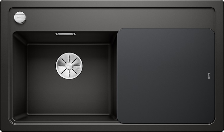 Кухонная мойка Blanco Zenar 45S InFino Silgranit (+доска стекло) черная левая мойка