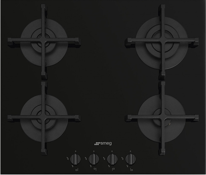 Варочная панель газовая SMEG PV264B черное стекло