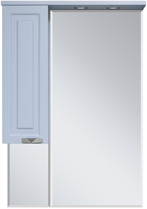 Шкаф зеркальный Misty Терра-70 70х100 см с подсветкой, левый, серый