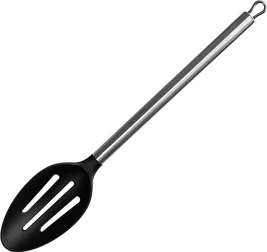 Ложка поварская Luxstahl NL004-D L=34 см (пластик / нерж. сталь) перфорированная