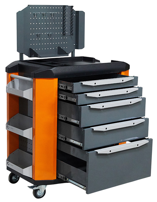 Тележка инструментальная КМК завод TOOLLBOX Premium TBP-5 225 кг, RAL 2008/RAL 5005