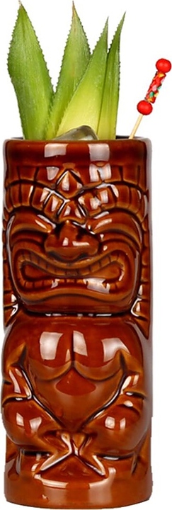Стакан для коктейлей P.L. Barbossa Tiki TIKI0001 350 мл d=6,5 см h=15 см (керамика) коричневый