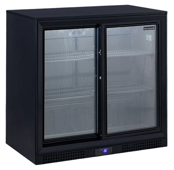 Шкаф холодильный TEFCOLD DB202S 220.5 л 900х526х870 мм (со стеклом, барный), черный