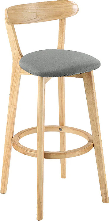 Стул барный Hesby Elevate Zenith (ткань / дерево) серый / светлое дерево
