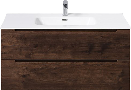 Тумба с раковиной BelBagno ETNA-1000-2C-SO-RW-P + BB1000ETL темное дерево