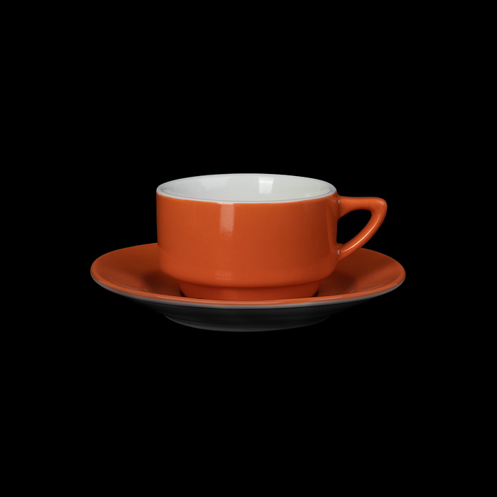 Кофейная пара Corone Gusto 7919/7920 100 мл (фарфор) оранжевая