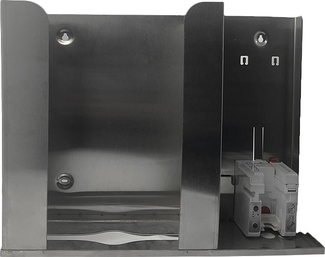 Стенд-диспенсер настенный для листовых бумажных полотенец и мыльной пены Merida STELLA R SSM001.R (нерж. сталь) матовая сталь