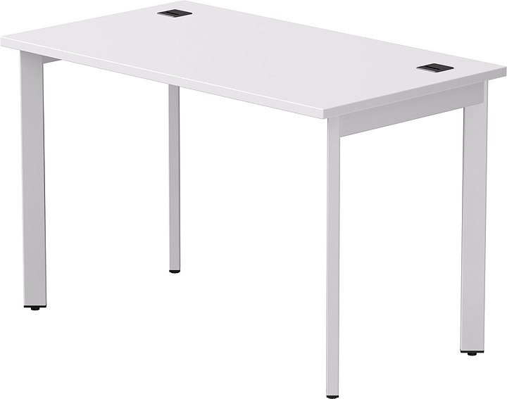 Стол офисный Everprof EVO 1180х670х755 мм (ЛДСП / металл) опоры 45гр, белый / белый