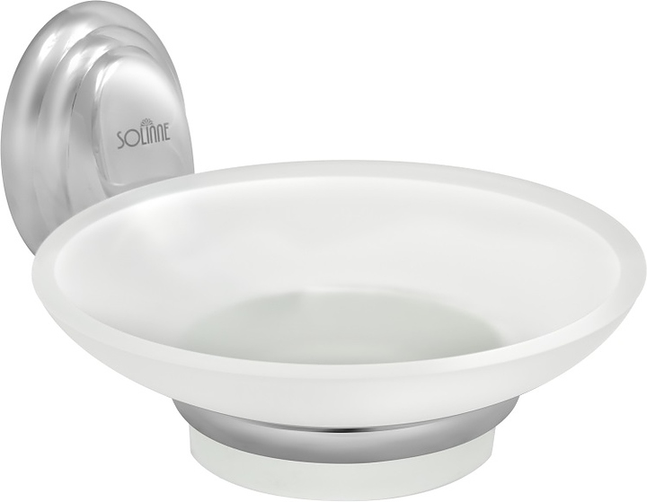 Мыльница Puff Solinne 15131 Classic (стекло матовое / силумин) сатин / хром