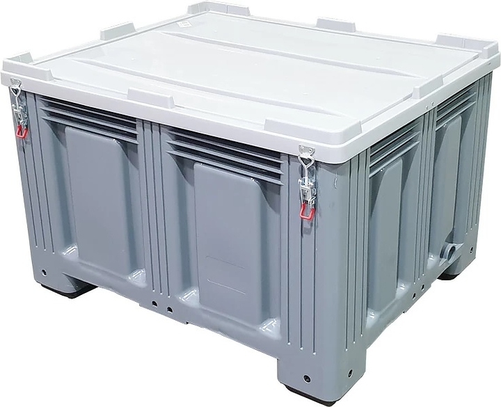 Контейнер ТАРА.РУ TR-Box 1210 S (758) 1200х1000х758 мм (сплошной на ножках) с крышкой серый