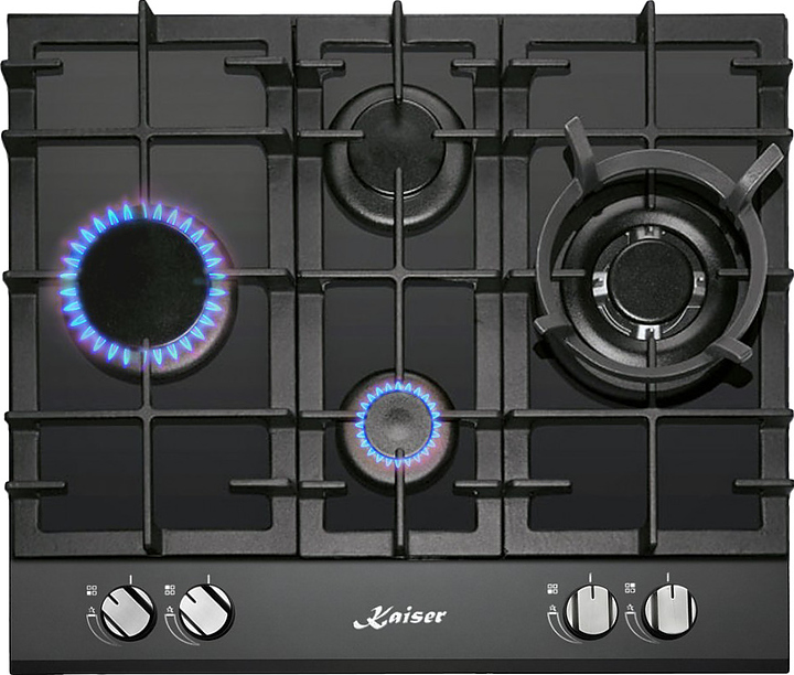 Варочная панель газовая Kaiser KCG 6394 Turbo Romb черное стекло