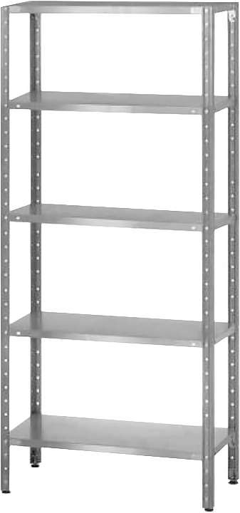 Стеллаж полочный комбинированный Mecon Norma СПЛ 1200х500х1800 мм, сплошные полки, 5 шт.