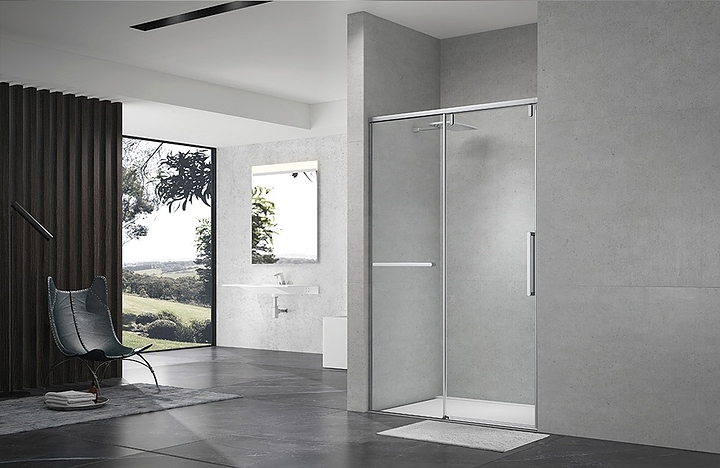 Дверь душевая Terminus Альба 1DS140х220C 140х220 см, раздвижная, в нишу, профиль хром