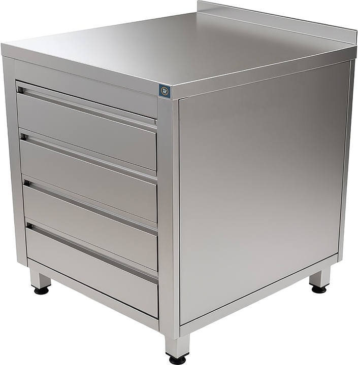 Стол-тумба РЕКОМ ТЯБ-60/60/85 4 ящика, с бортом