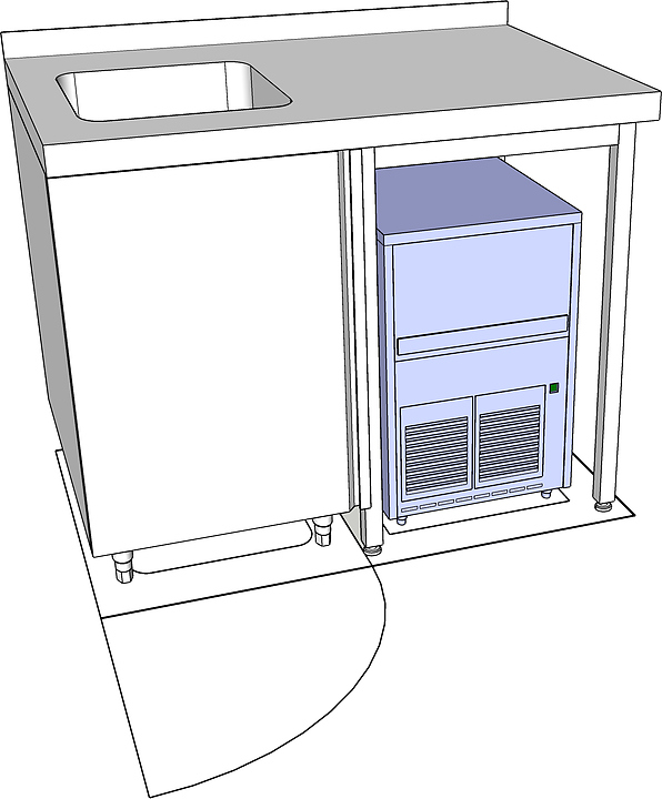 Ванна моечная КОБОР ВМЦПР/1-1055/70 крыло под льдогенератор