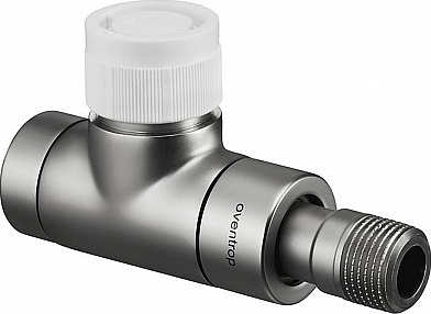 Вентиль термостатический прямой Oventrop E 1163182, ДУ 15, PN 10, Rp 1/2" (ВР) - R 1/2" (НР) - М 30х1.5, латунь, матовая сталь, с преднастойкой